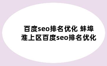 百度seo排名优化 蚌埠淮上区百度seo排名优化